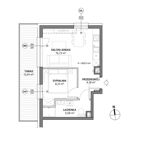 Plan 2 pok. 33m²