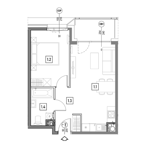 Plan 2 pok. 41m²