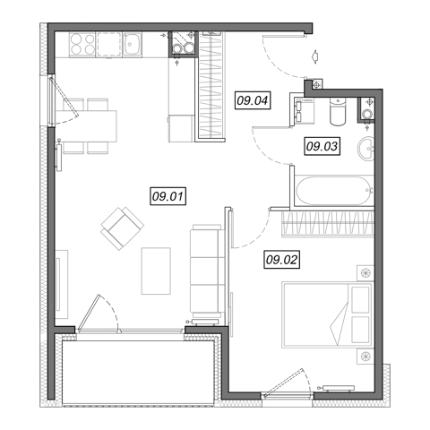 Plan 2 pok. 49m²