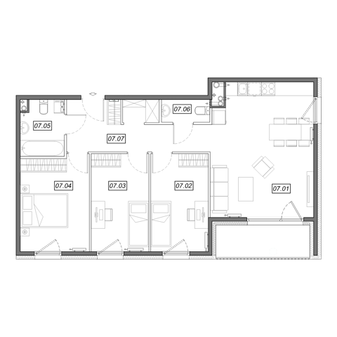 Plan 4 pok. 79m²