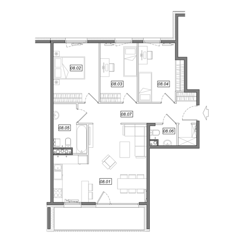 Plan 4 pok. 81m²