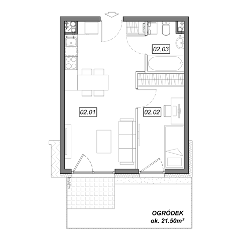 Plan 2 pok. 35m²