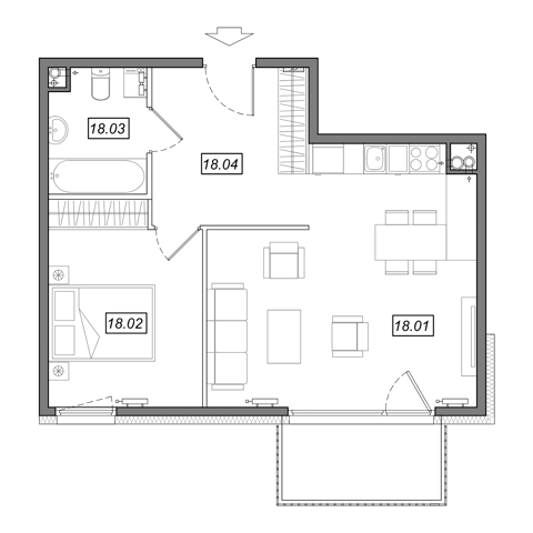 Plan 2 pok. 50m²