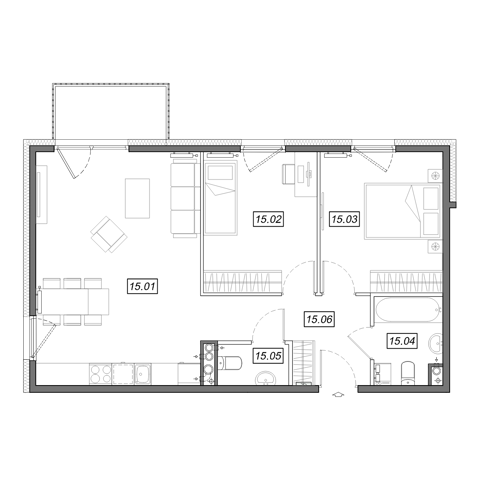 Plan 3 pok. 65m²