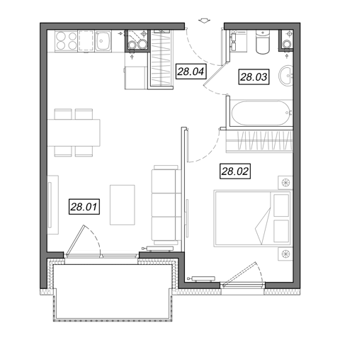 Plan 2 pok. 39m²
