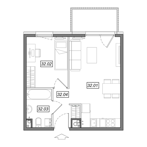 Plan 2 pok. 36m²