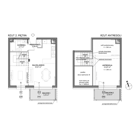 Plan 1 pok. 61m²