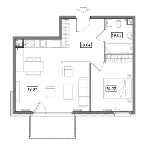 Plan 2 pok. 50m²