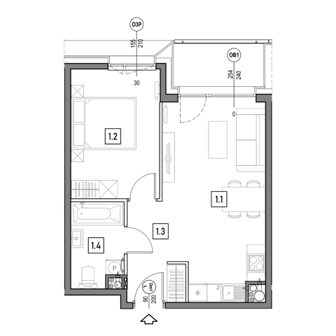 Plan 2 pok. 41m²