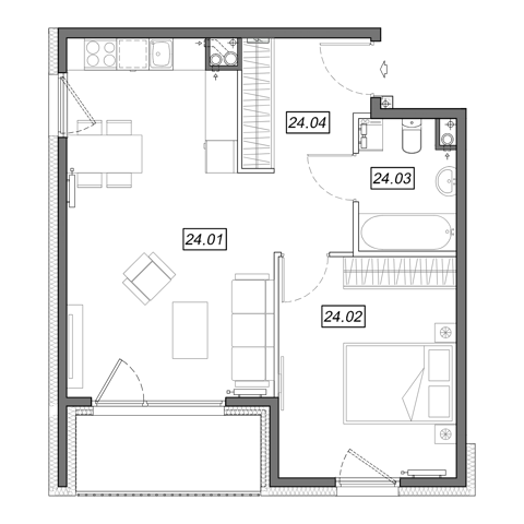 Plan 2 pok. 49m²