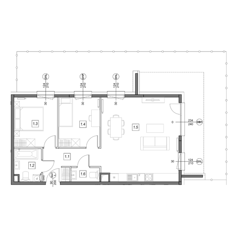 Plan 3 pok. 67m²
