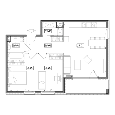Plan 3 pok. 67m²