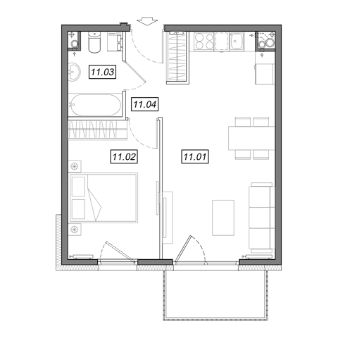 Plan 2 pok. 41m²