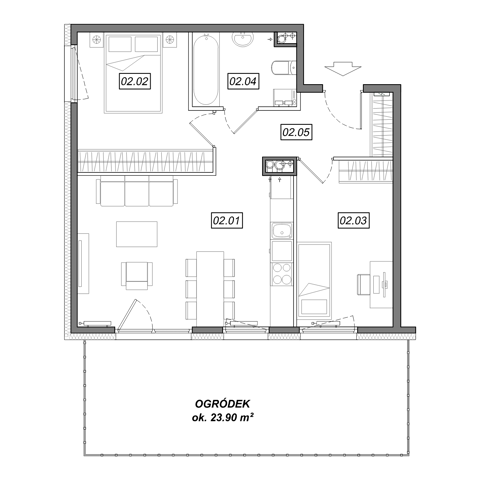 Plan 3 pok. 56m²