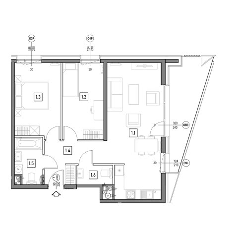 Plan 3 pok. 66m²