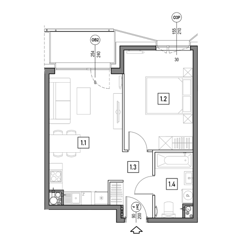 Plan 2 pok. 41m²
