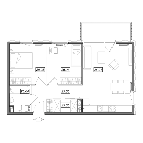 Plan 3 pok. 63m²