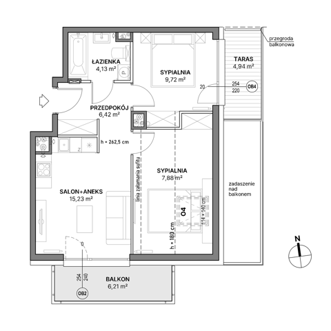 Plan 3 pok. 43m²