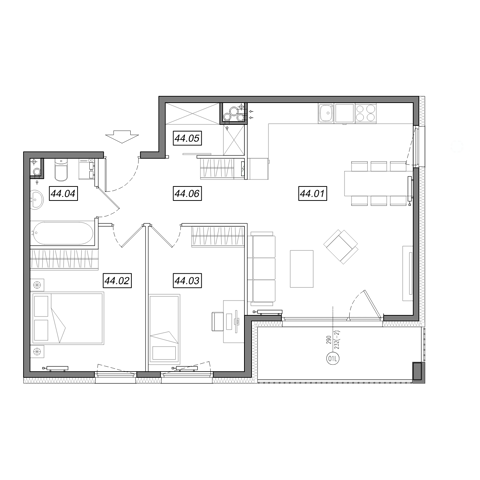 Plan 3 pok. 67m²