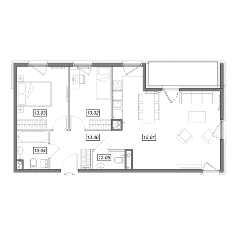 Plan 3 pok. 67m²