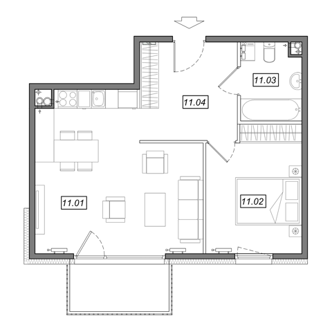 Plan 2 pok. 50m²