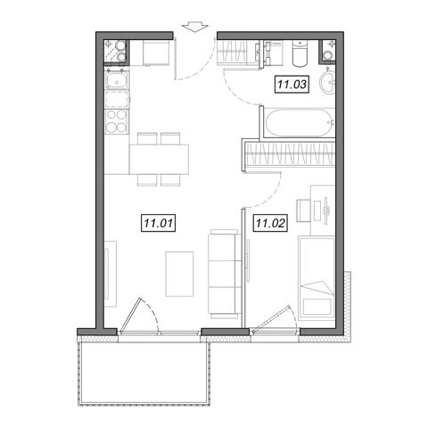 Plan 2 pok. 36m²