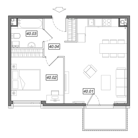 Plan 2 pok. 48m²