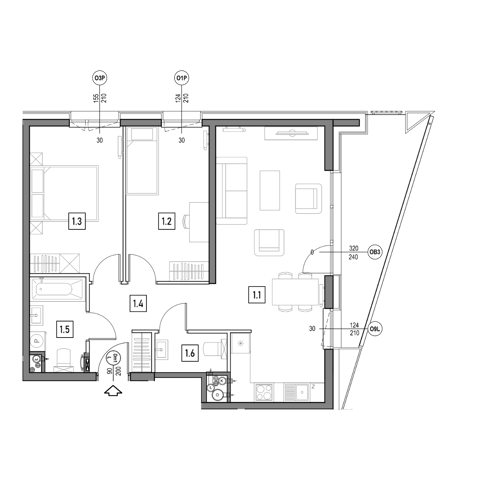 Plan 3 pok. 66m²