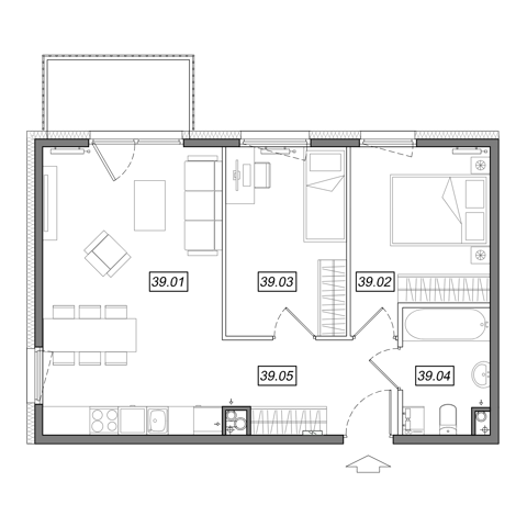 Plan 3 pok. 55m²