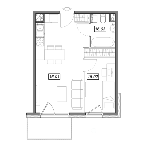 Plan 2 pok. 36m²