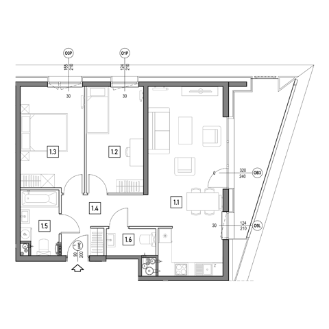 Plan 3 pok. 66m²