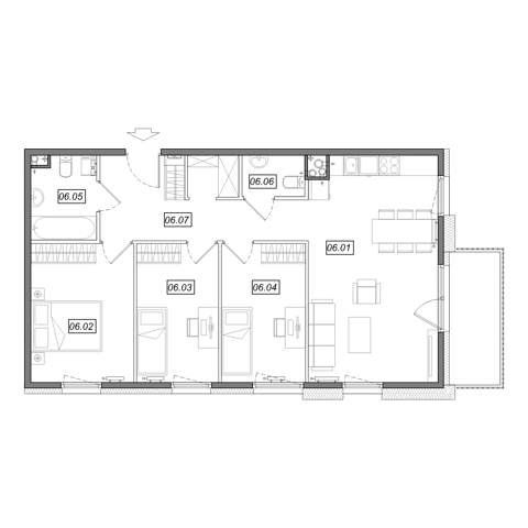 Plan 4 pok. 77m²