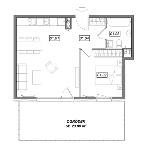 Plan 2 pok. 49m²