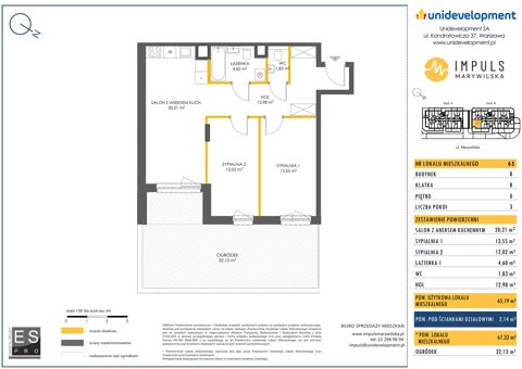 Plan 3 pok. 65m²