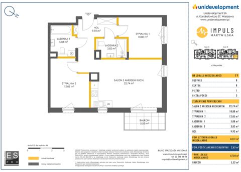Plan 3 pok. 64m²