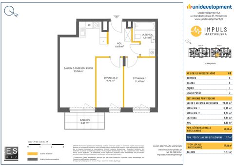 Plan 3 pok. 56m²