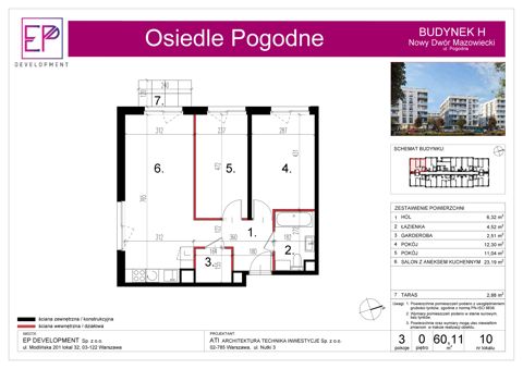 Plan 3 pok. 60m²