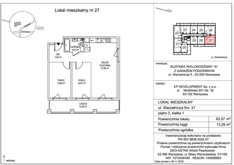 Plan 3 pok. 64m²
