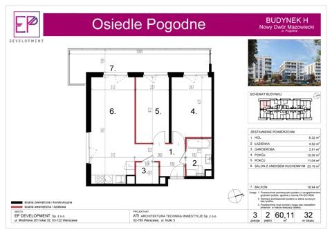 Plan 3 pok. 60m²