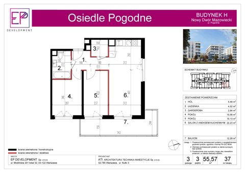 Plan 3 pok. 56m²