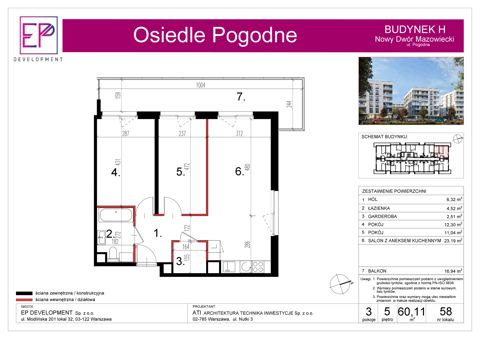Plan 3 pok. 60m²