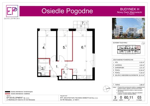 Plan 3 pok. 60m²