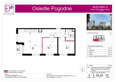 Plan 3 pok. 52m²