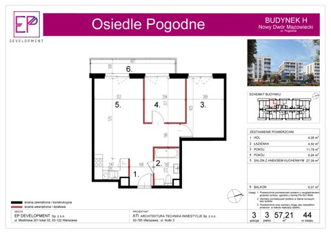 Plan 3 pok. 57m²