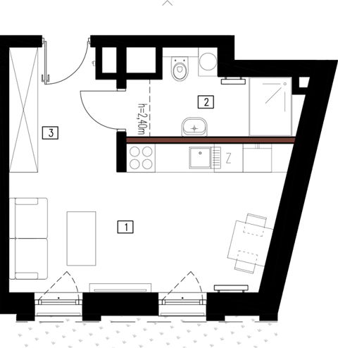 Plan 1 pok. 27m²