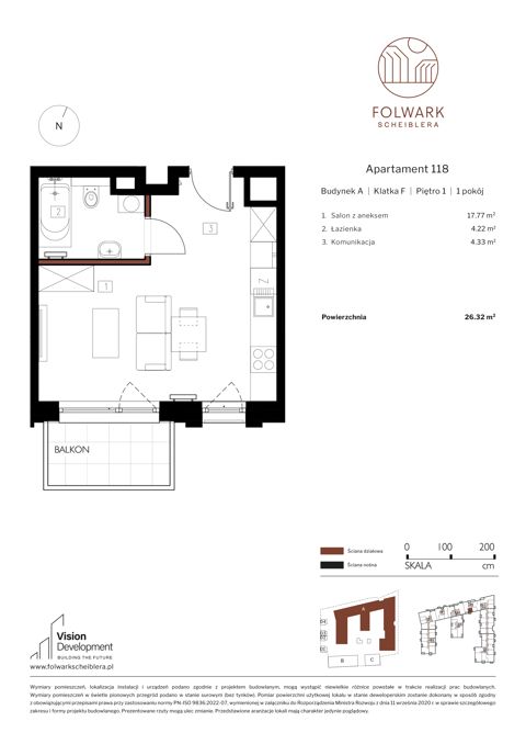 Plan 1 pok. 26m²