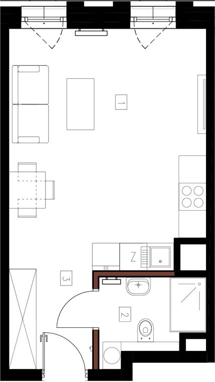 Plan 1 pok. 30m²