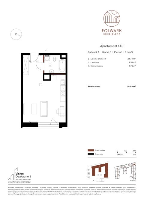 Plan 1 pok. 34m²