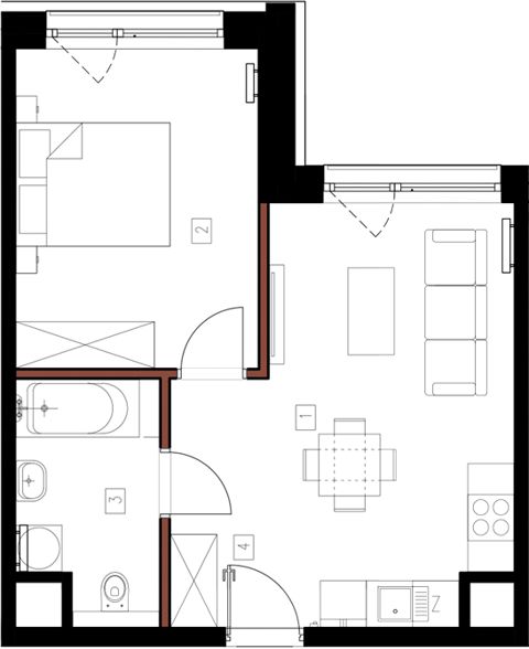 Plan 2 pok. 40m²