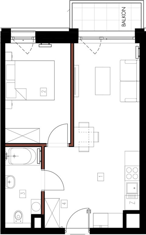 Plan 2 pok. 39m²
